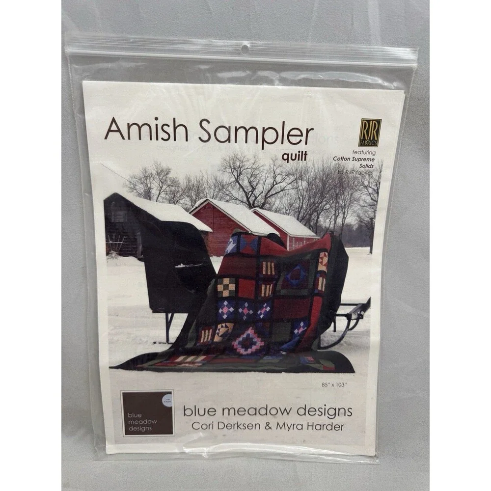 Amish Sampler Quilt Pattern Blue Meadow Designs Cori Derksen Myra Harder